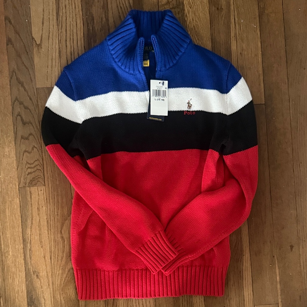 Polo by Ralph Lauren Men's Zip Up Sweater - Red, Blue, Black, White